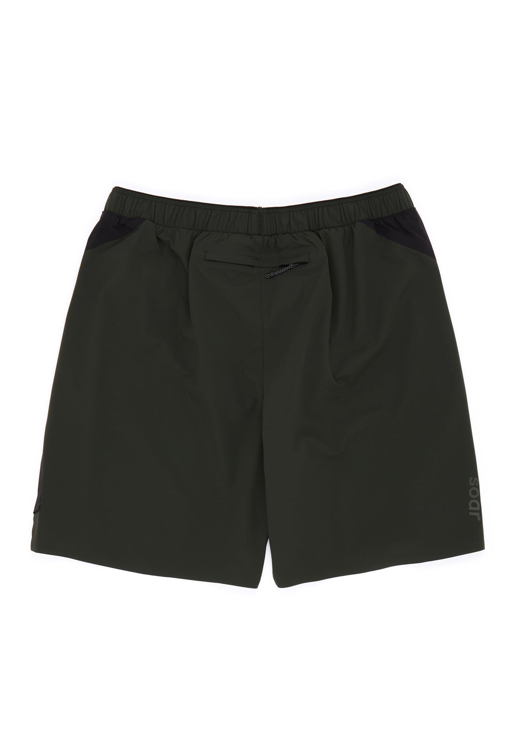 Soar Men's Long Run Shorts - Green Grey / Black