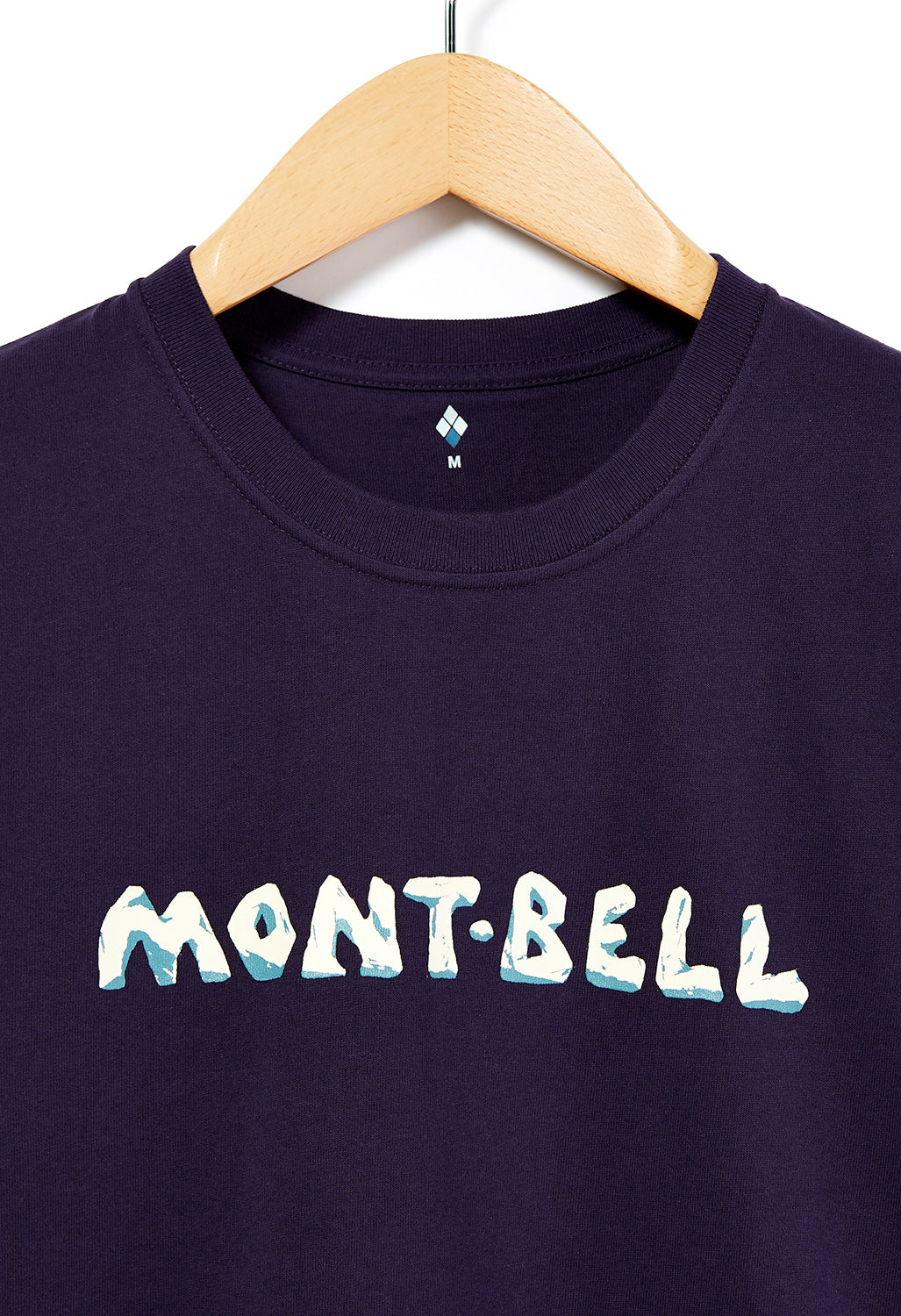 Montbell Pear Skin Cotton mont-bell Iwa Logo T-Shirt - Purple Navy