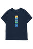 Montbell Women's Wickron Sunrise Moon and Rainbow T-Shirt - Navy