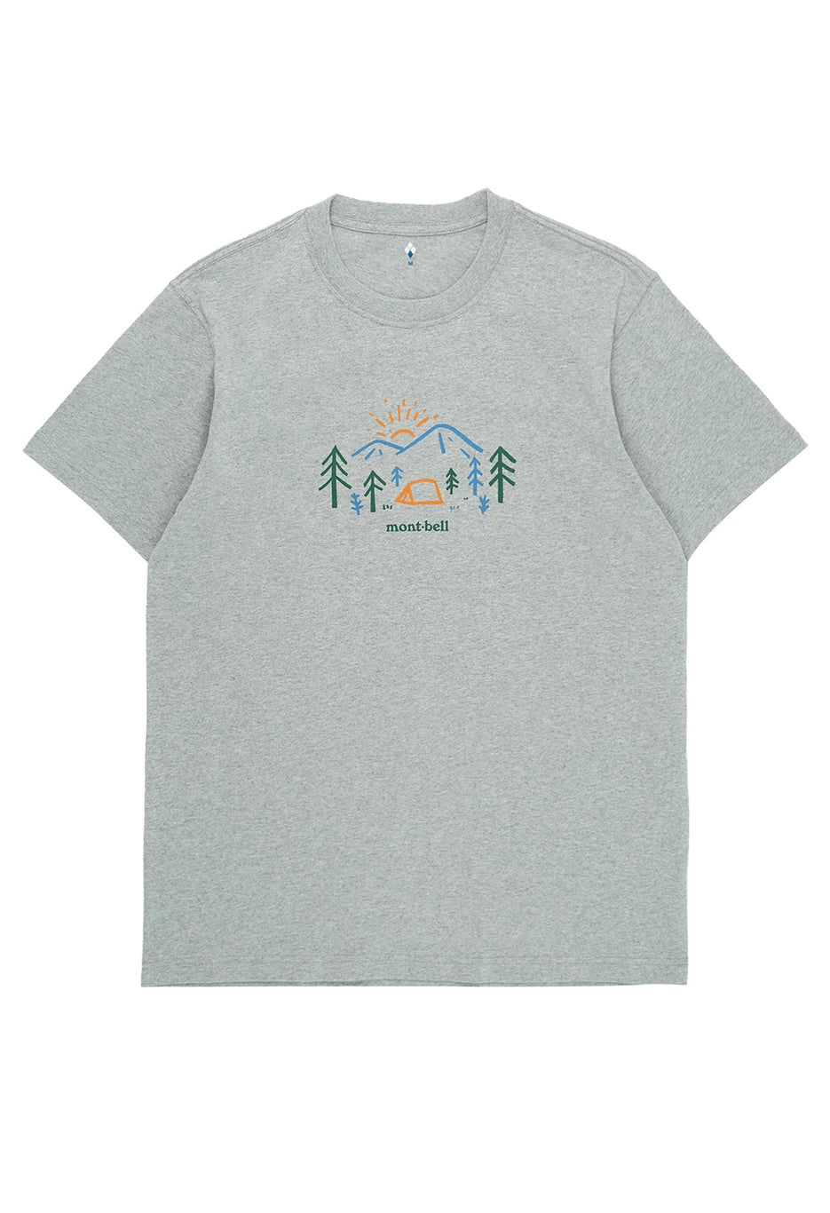 Montbell Pear Skin Cotton Yama No Asa T-Shirt - Light Grey