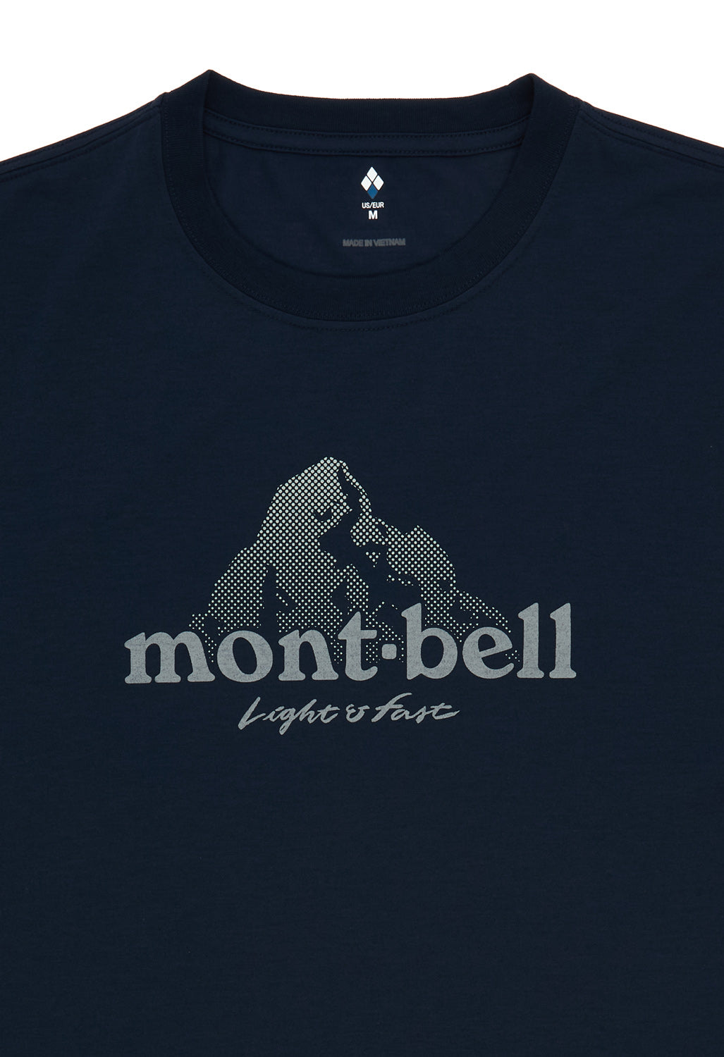 Montbell Men's Wickron Dot Logo T-Shirt - Navy