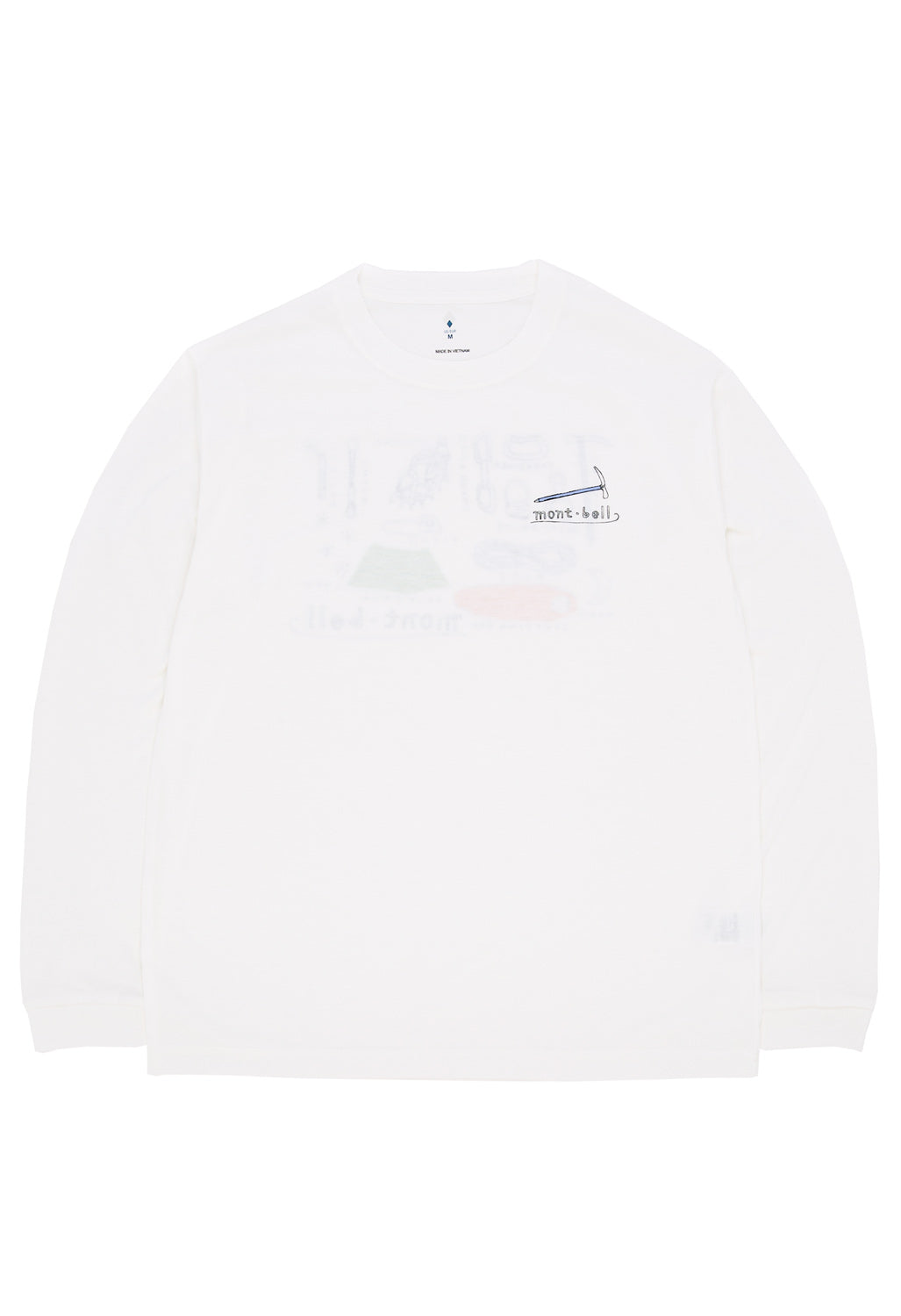 Montbell Men's Wickron Mountain Gear Long Sleeve T-Shirt - White