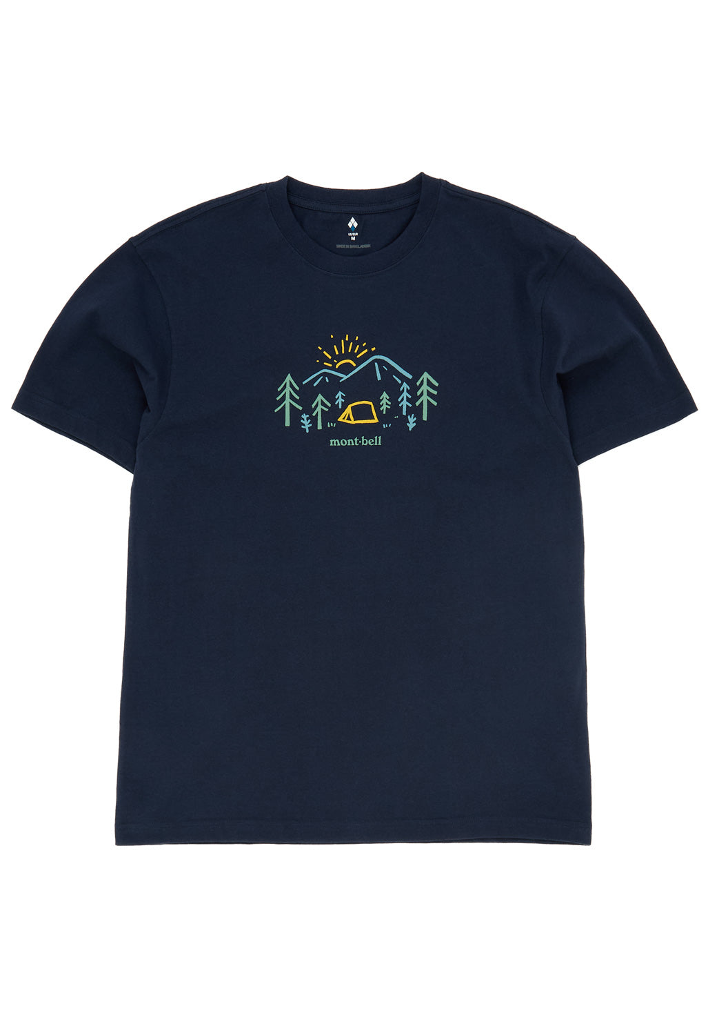 Montbell Men's Pear Skin Cotton Mountain Morning T-Shirt - Navy