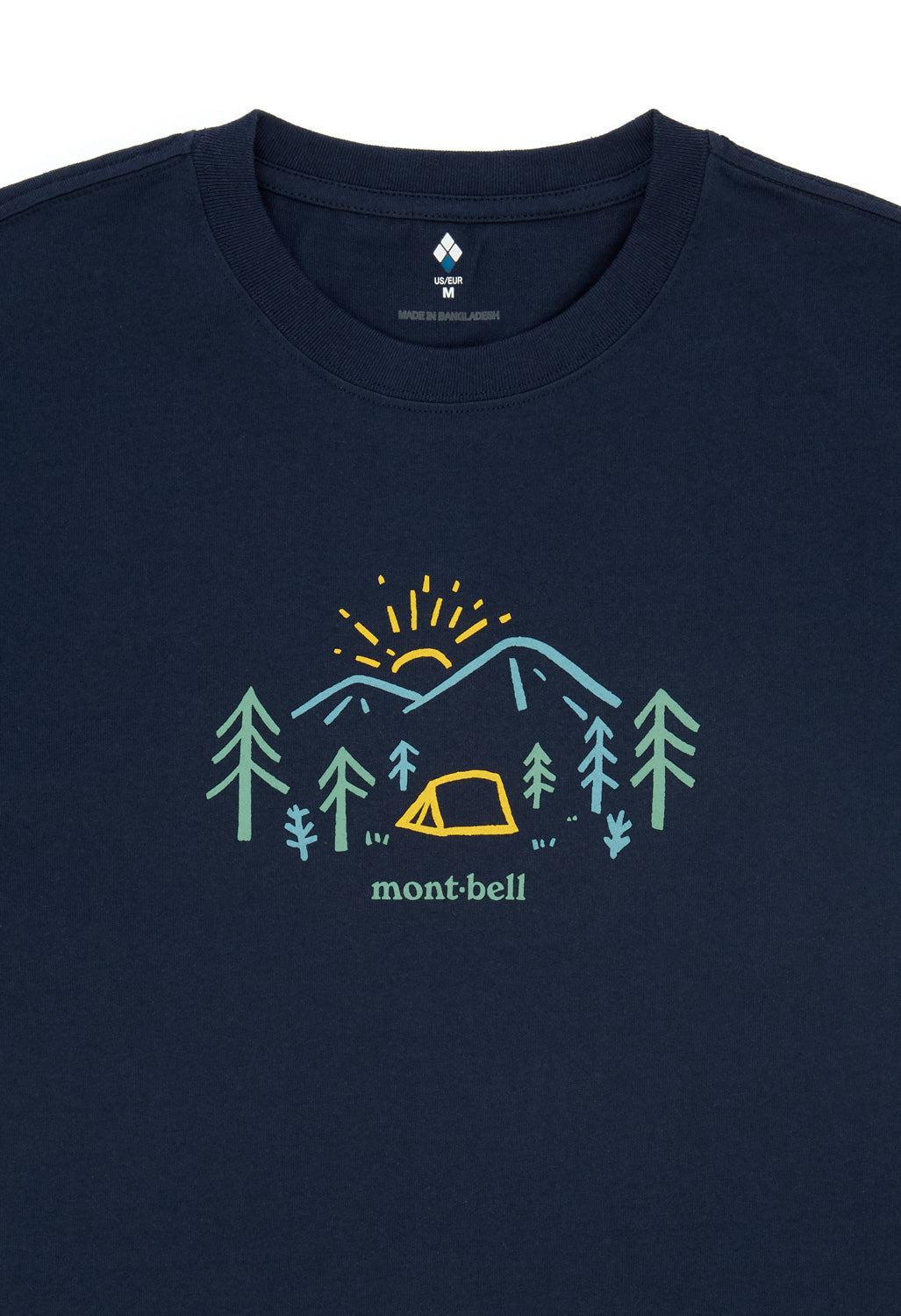 Montbell Men's Pear Skin Cotton Mountain Morning T-Shirt - Navy