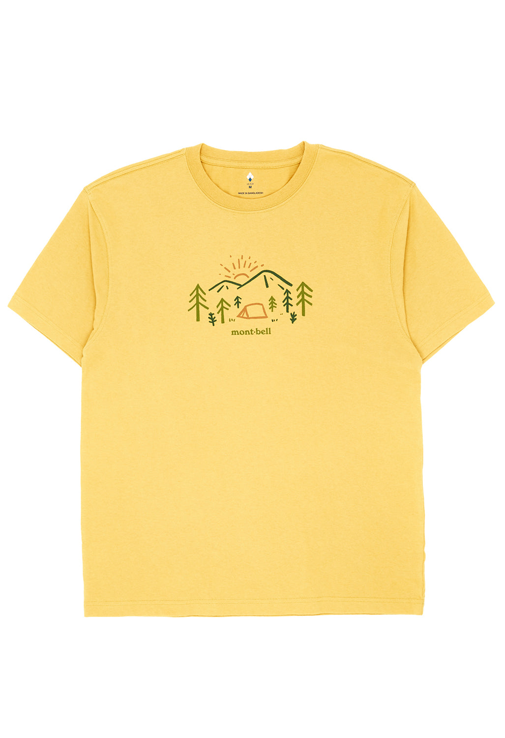 Montbell Men's Pear Skin Cotton Mountain Morning T-Shirt - Yellow