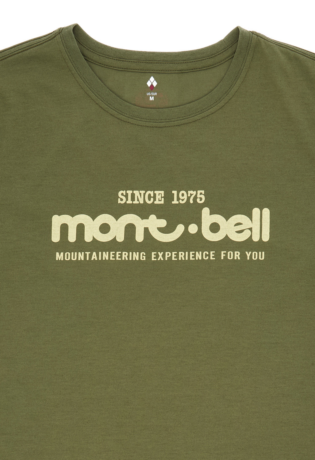 Montbell 50th Anniversary Women's Wickron Classic Montbell Logo Short Sleeve T-Shirt - Khaki
