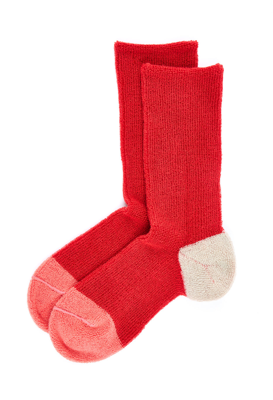 Montbell Women's Wickron Trekking O-Pile Socks - Red