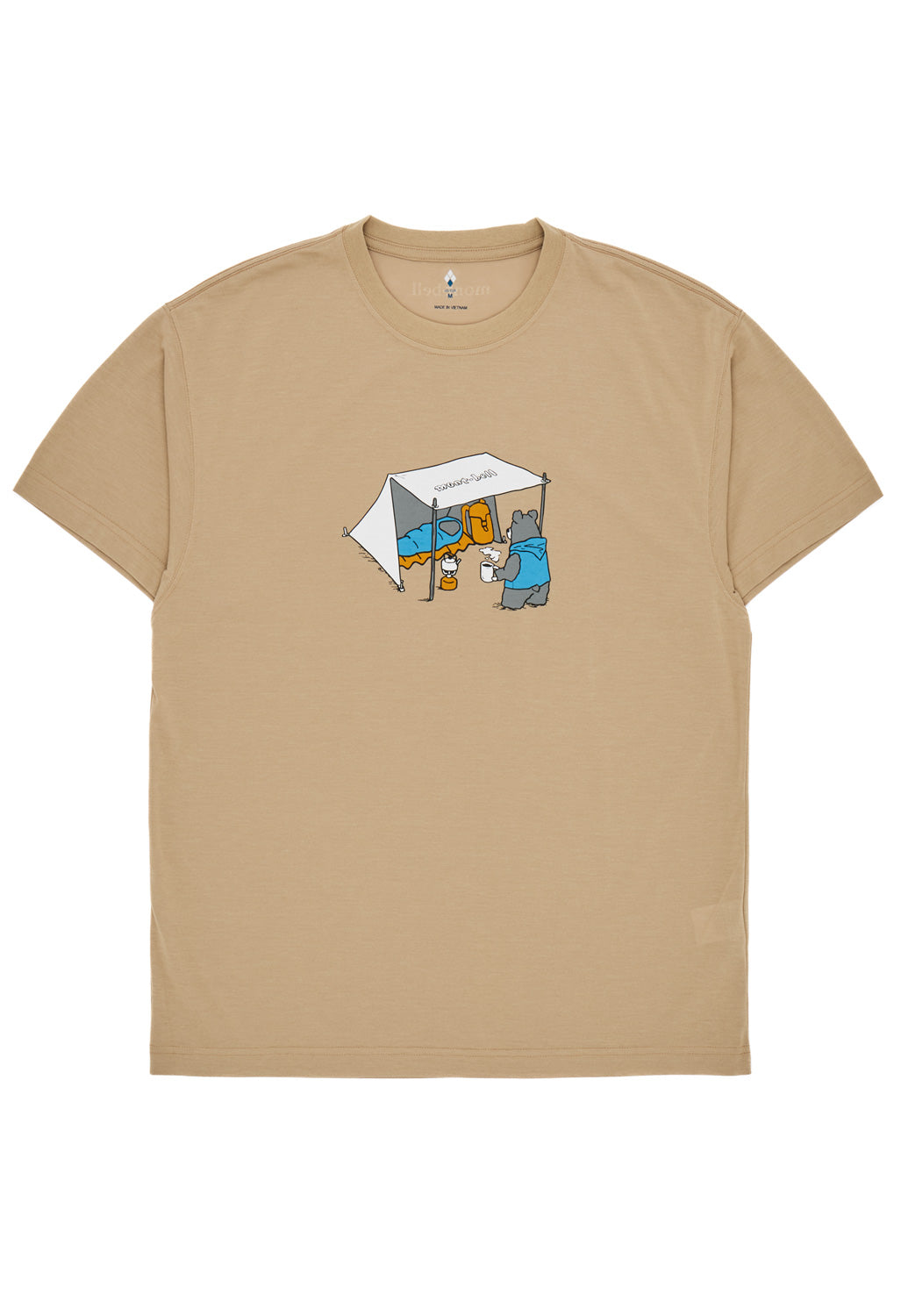 Montbell Men's Wickron Camping Bear T-Shirt - Tan