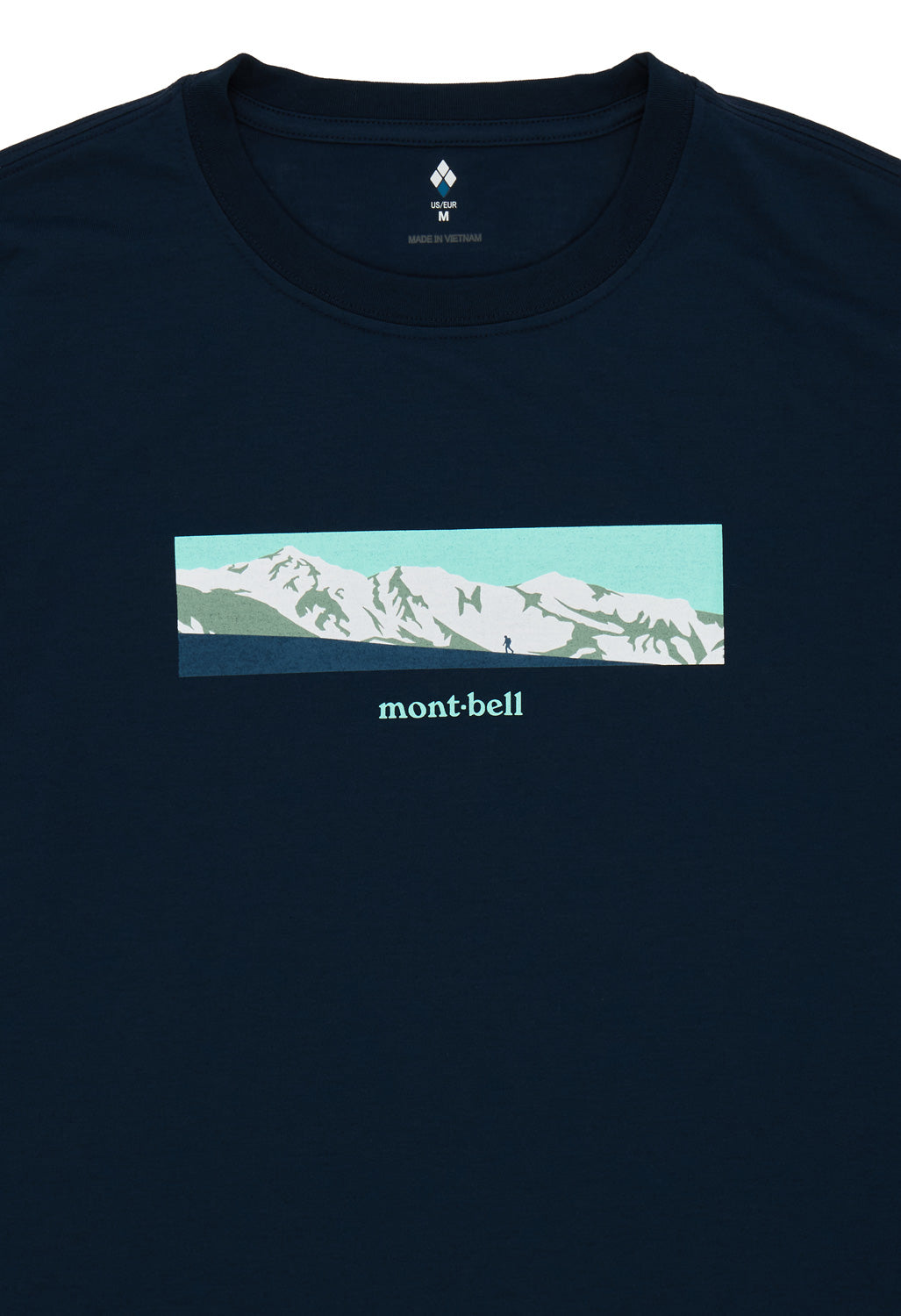 Montbell Men's Wickron White Mountain Range Long Sleeve T-Shirt - Navy