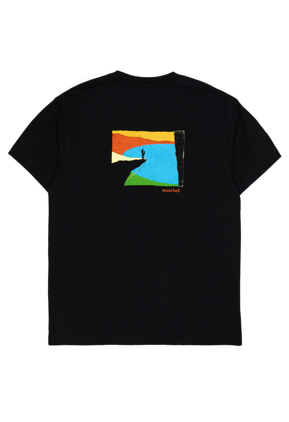 Montbell Men's Pear Skin Cotton Standing on the Lake T-Shirt - Black