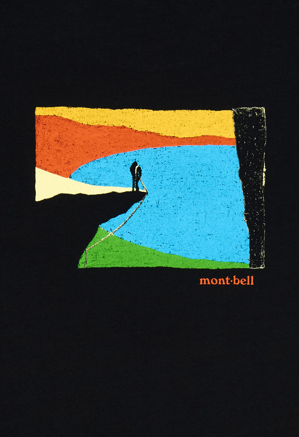 Montbell Men's Pear Skin Cotton Standing on the Lake T-Shirt - Black