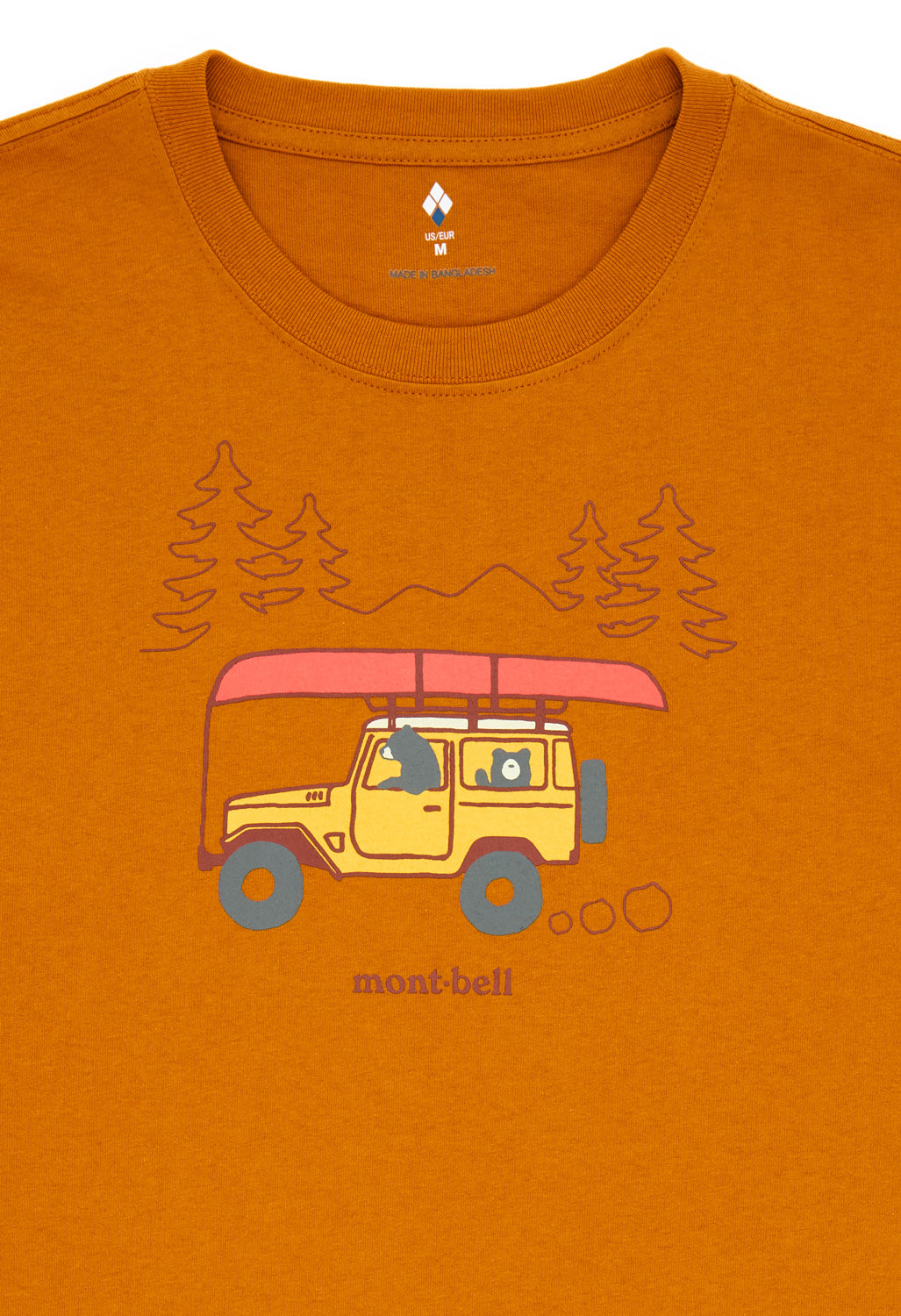 Montbell Men's Pear Skin Cotton Departure T-Shirt - Orange