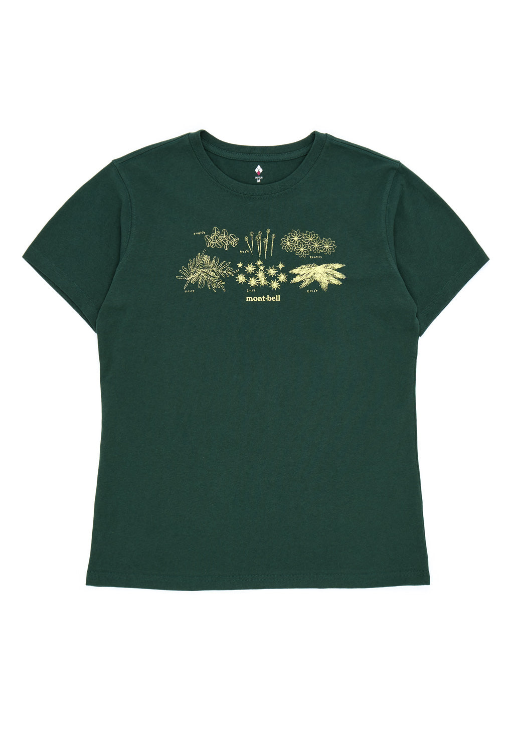 Montbell Women's Pear Skin Cotton Moss T-Shirt - Dark Green