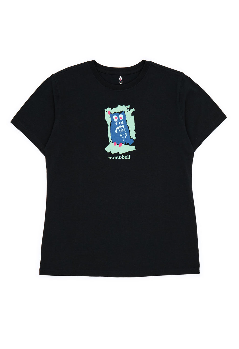 Montbell Women's Pear Skin Cotton Owl T-Shirt - Black