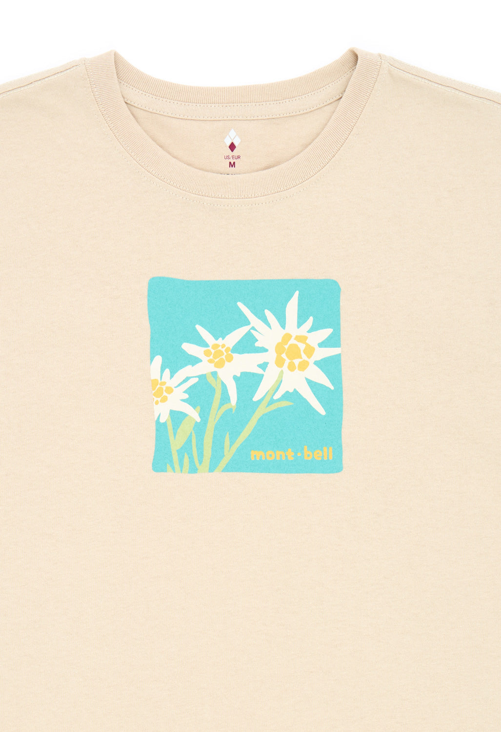 Montbell Women's Pear Skin Cotton Edelweiss T-Shirt - Ivory