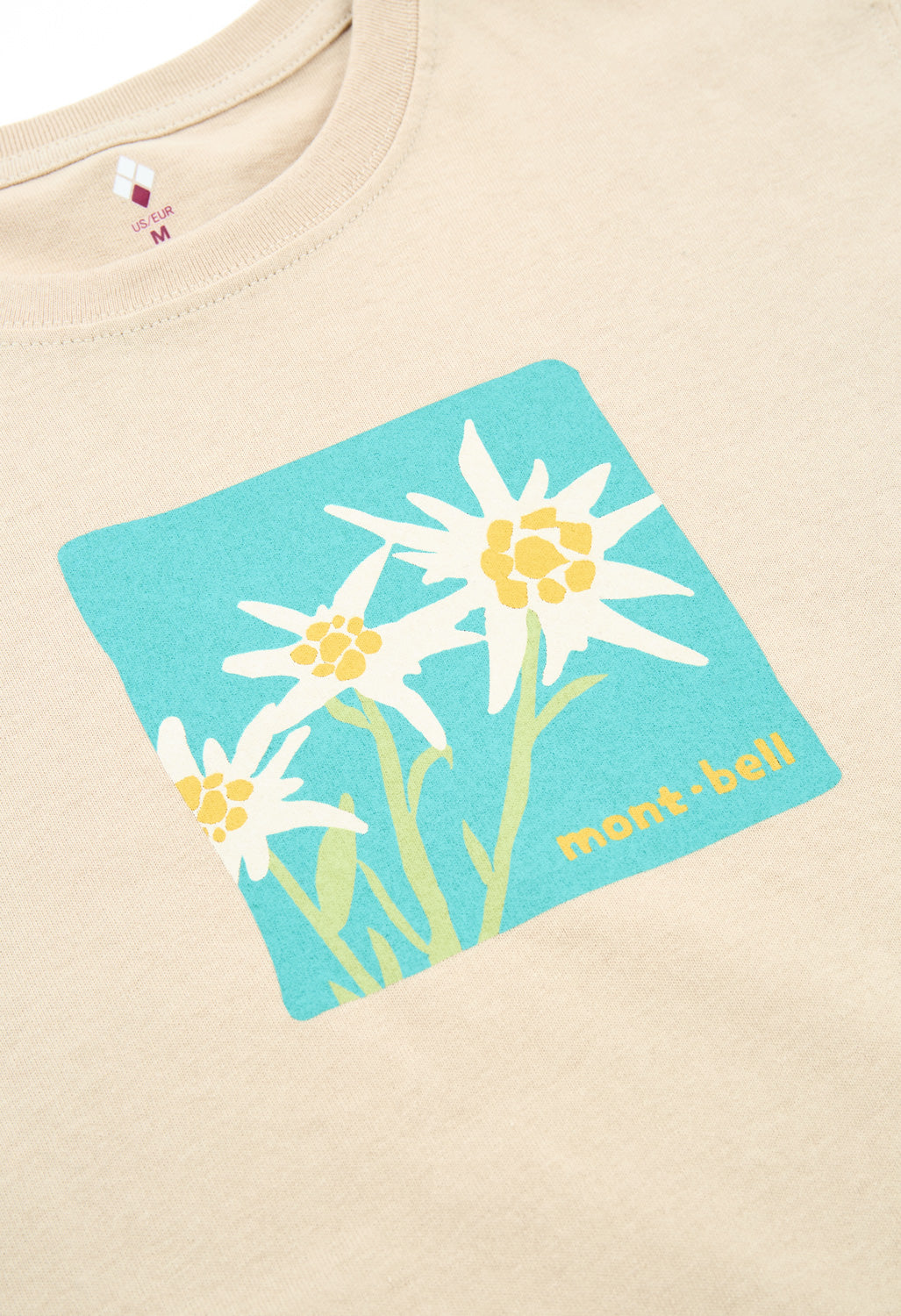 Montbell Women's Pear Skin Cotton Edelweiss T-Shirt - Ivory