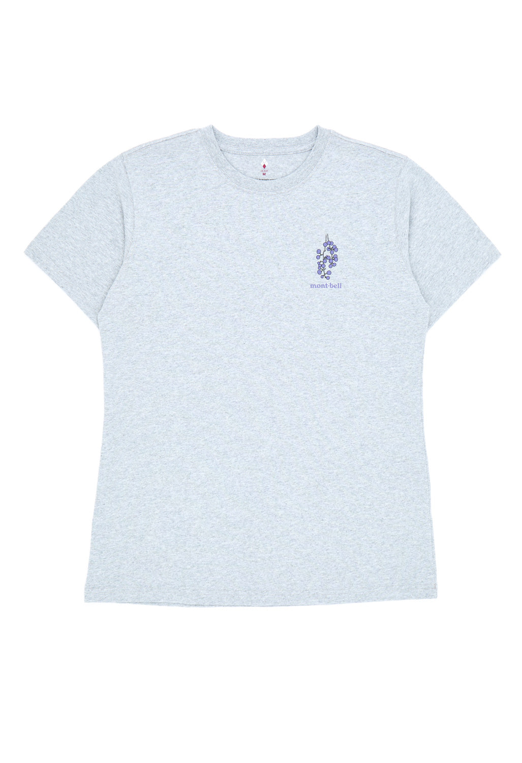 Montbell Women's Pear Skin Cotton Wild Fruits of Japan T-Shirt - Light Grey