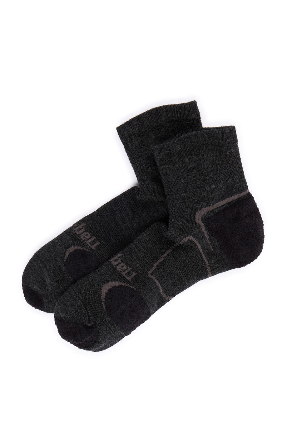 Montbell Merino Wool Supportec Travel Short Socks - Dark Charcoal