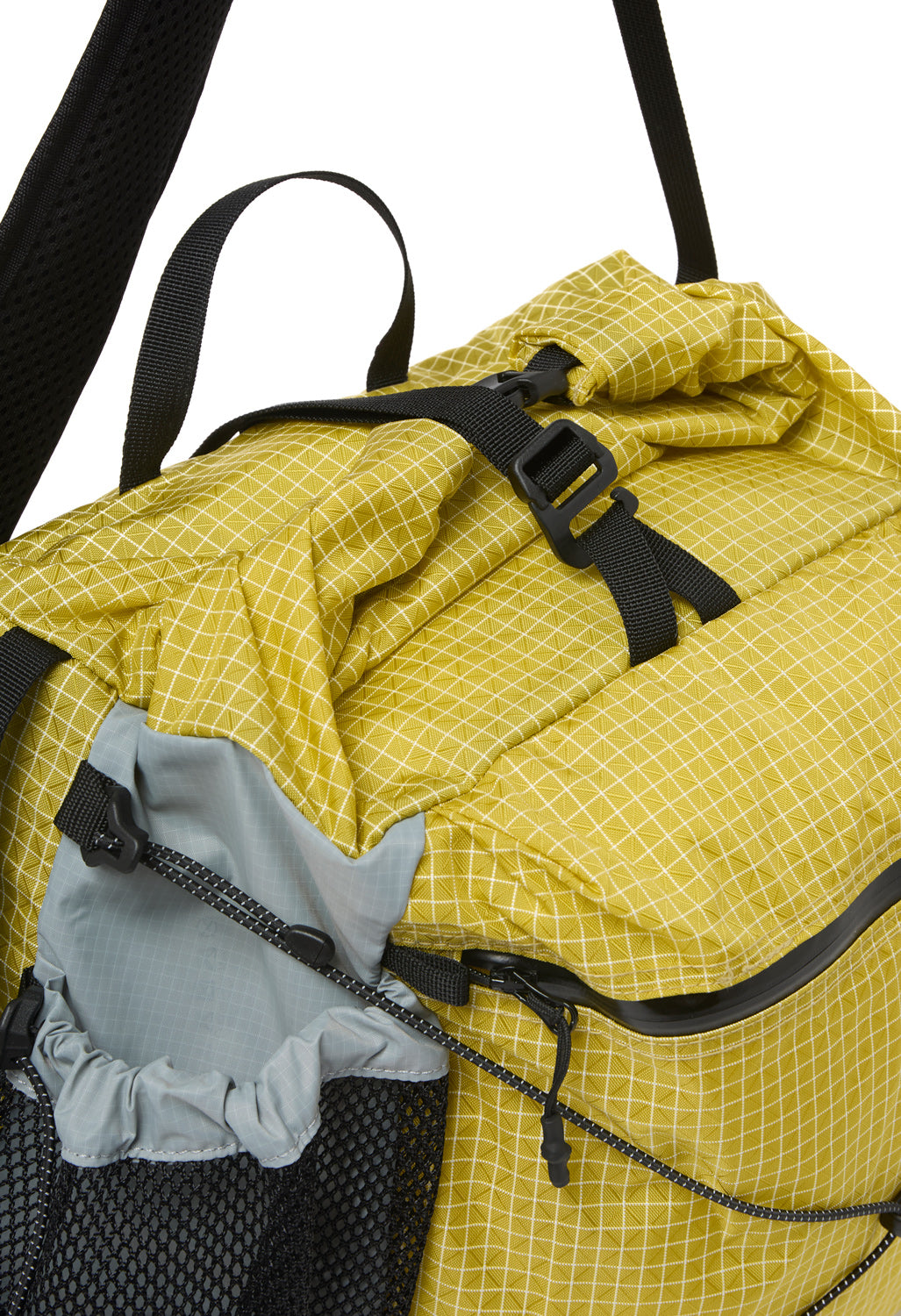 CAYL Rolltop Cross Body Bag - Grid Yellow Green