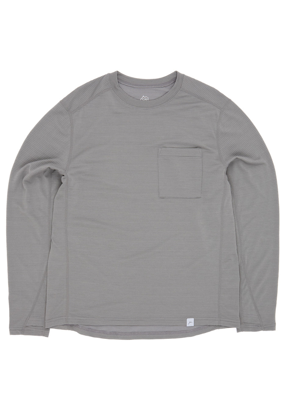 CAYL Men's Wool Stripe Pocket Long Sleeve T-Shirt - Grey