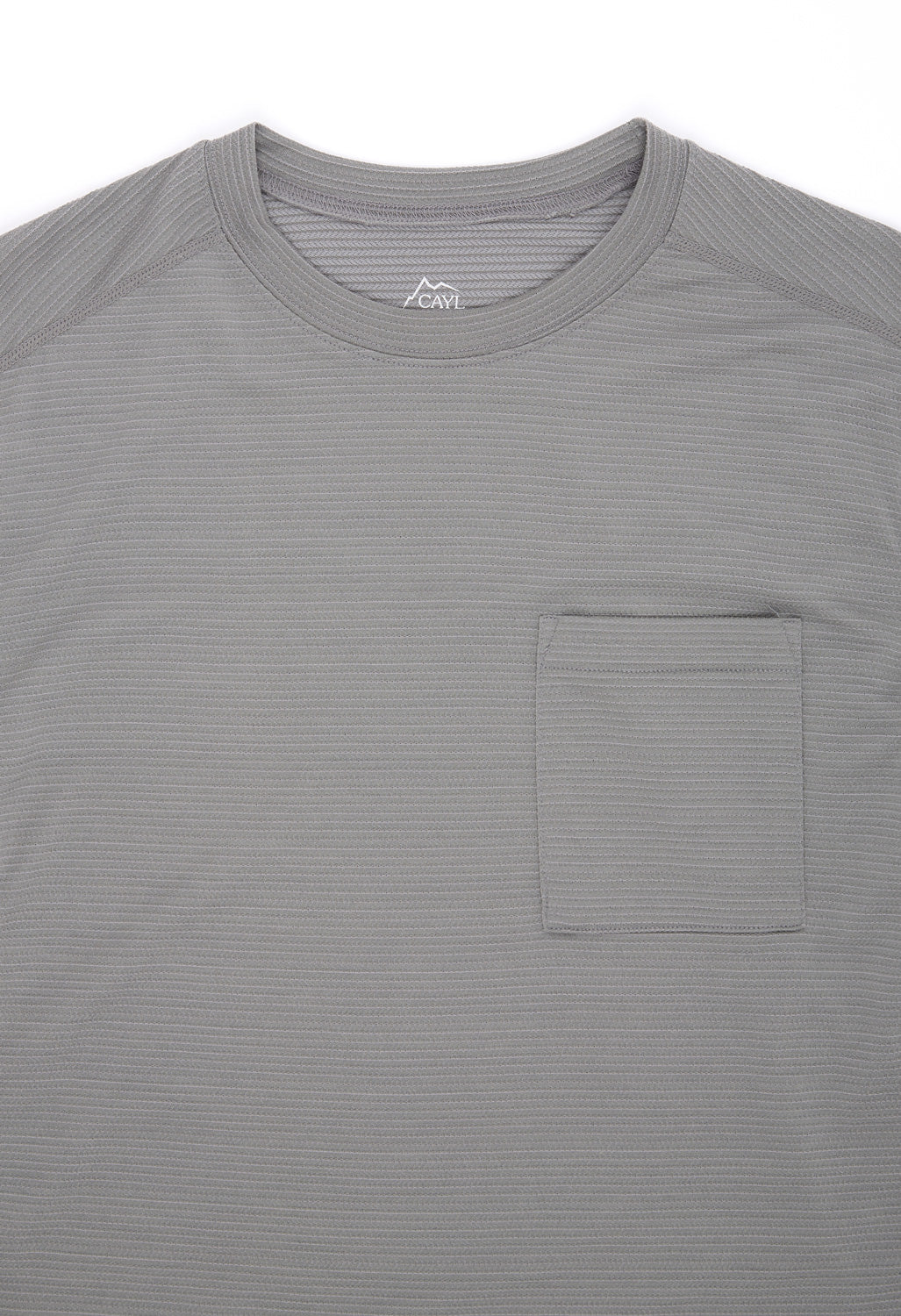 CAYL Men's Wool Stripe Pocket Long Sleeve T-Shirt - Grey