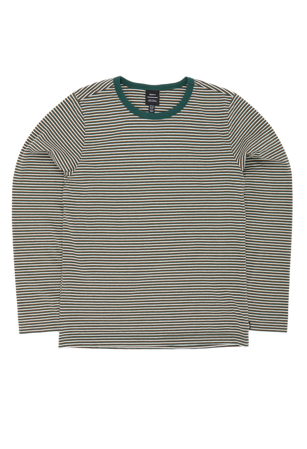 Finisterre Women's Eldon Stripe Long Sleeve Tee - Acorn Brown/Harbour Teal/Ecru
