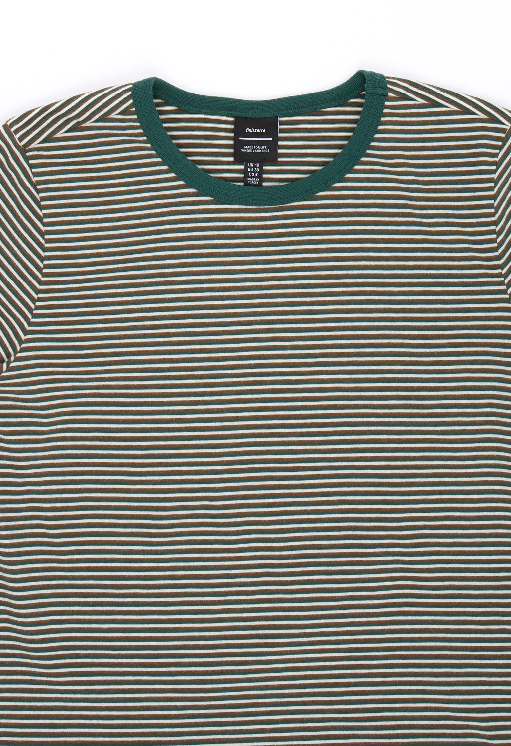 Finisterre Women's Eldon Stripe Long Sleeve Tee - Acorn Brown/Harbour Teal/Ecru