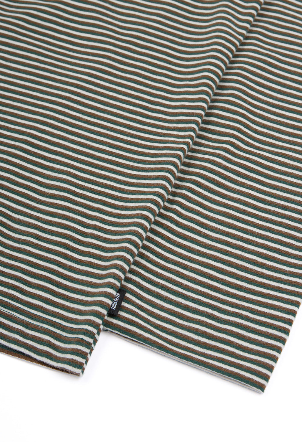 Finisterre Women's Eldon Stripe Long Sleeve Tee - Acorn Brown/Harbour Teal/Ecru