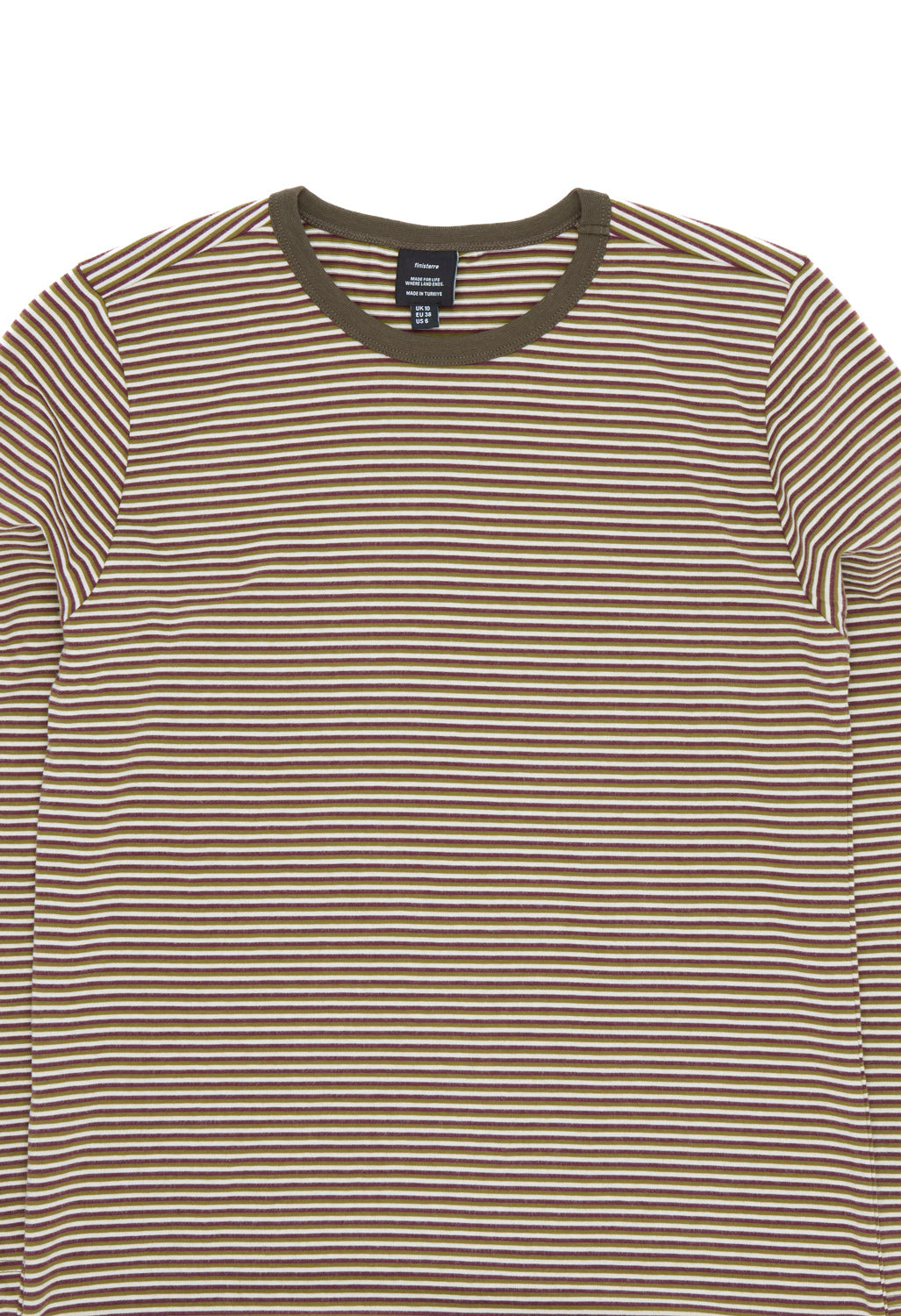 Finisterre Women's Eldon Stripe Long Sleeve Tee - Seagrass / Plum / Ecru