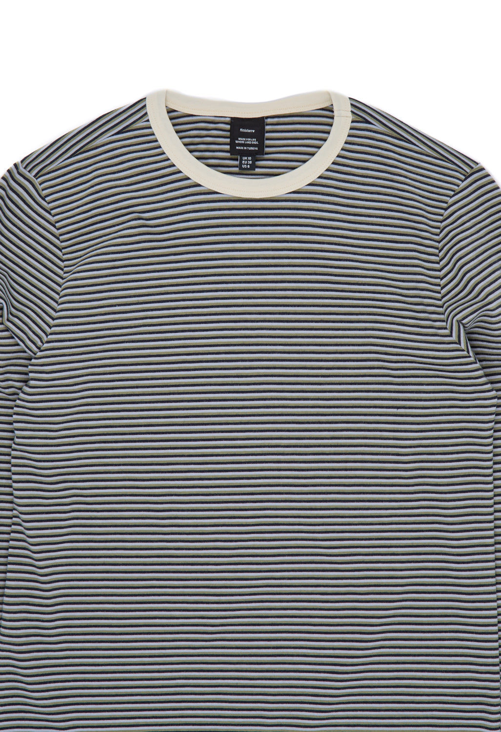 Finisterre Women's Eldon Stripe Long Sleeve Tee - Winter Sky / Bay Leaf