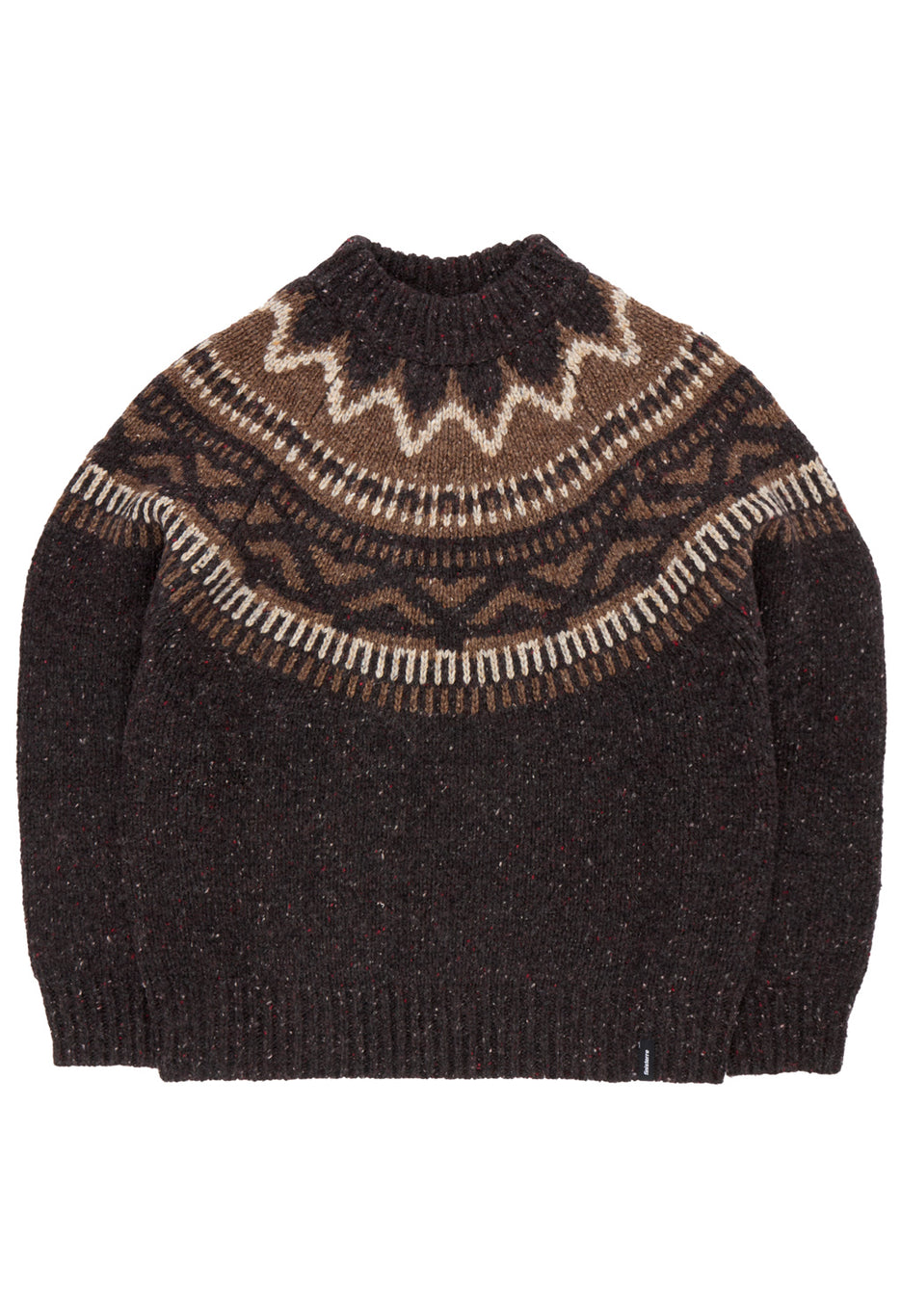 Finisterre Women's Porth Fair-Isle Yoke Jumper - Burnt Umber / Caramel