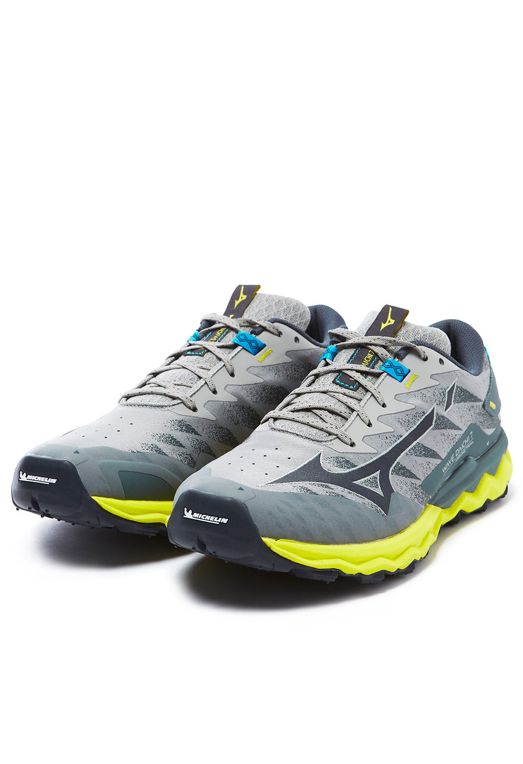 Mizuno Men's Wave Daichi 7 Trainers - Ghost Grey / Ombre Blue / Bolt 2