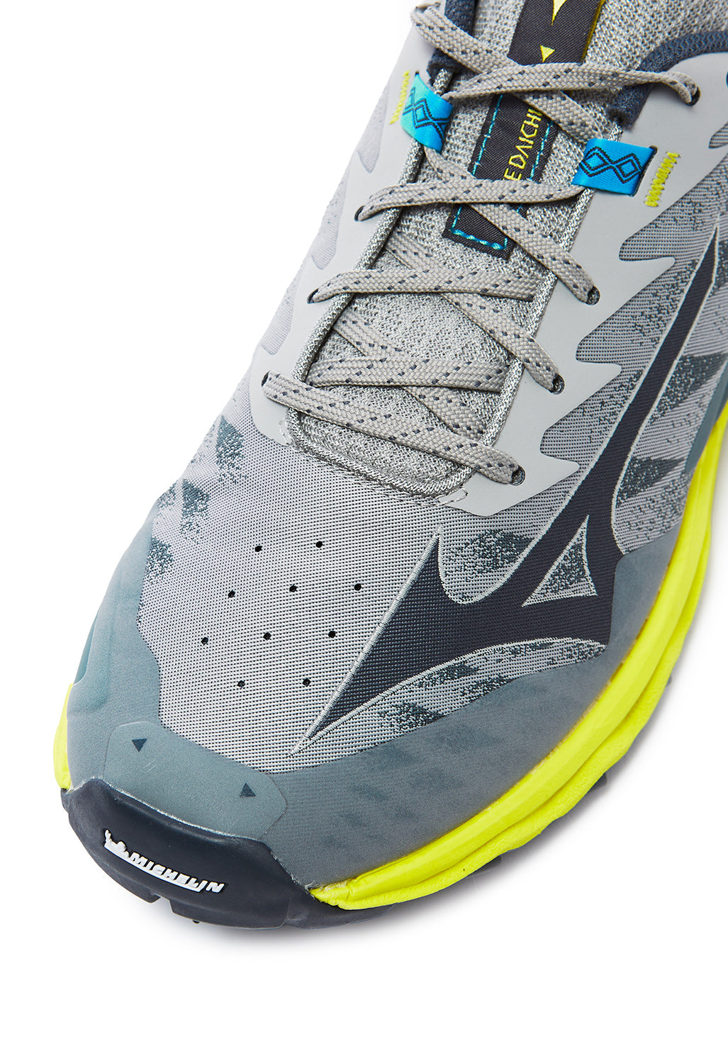 Mizuno Men's Wave Daichi 7 Trainers - Ghost Grey / Ombre Blue / Bolt 2