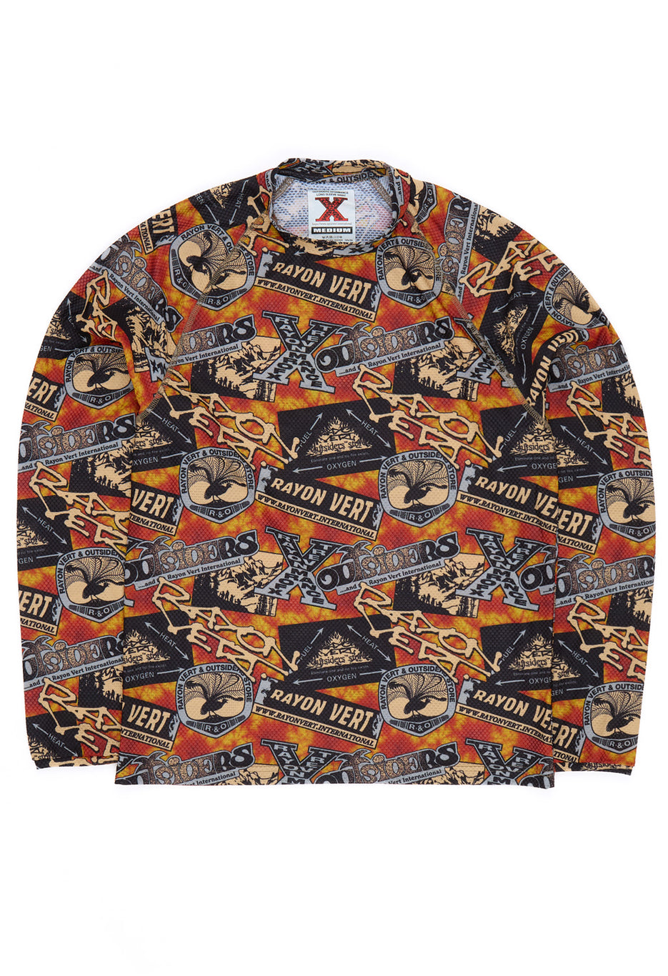 Rayon Vert x Outsiders Store Patches LS T-Shirt  - Sunrise Red