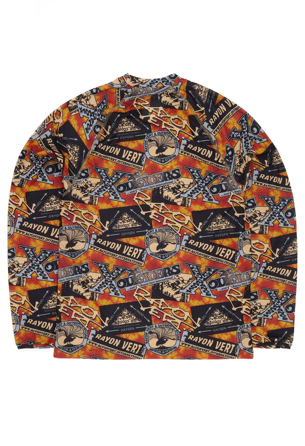 Rayon Vert x Outsiders Store Patches LS T-Shirt  - Sunrise Red