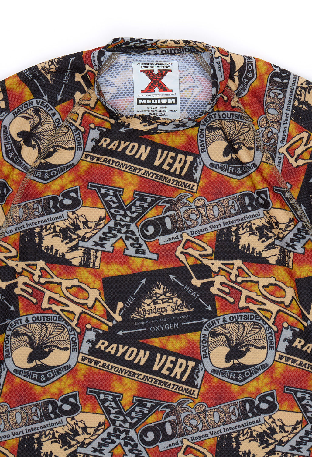 Rayon Vert x Outsiders Store Patches LS T-Shirt  - Sunrise Red