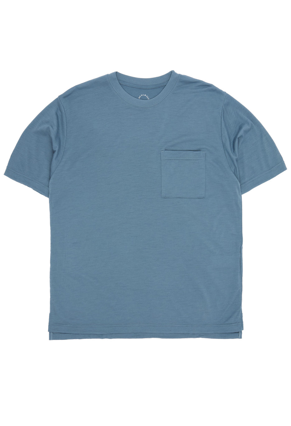 Yamatomichi 100% Light Merino Pocket T-Shirt - Blue Grey