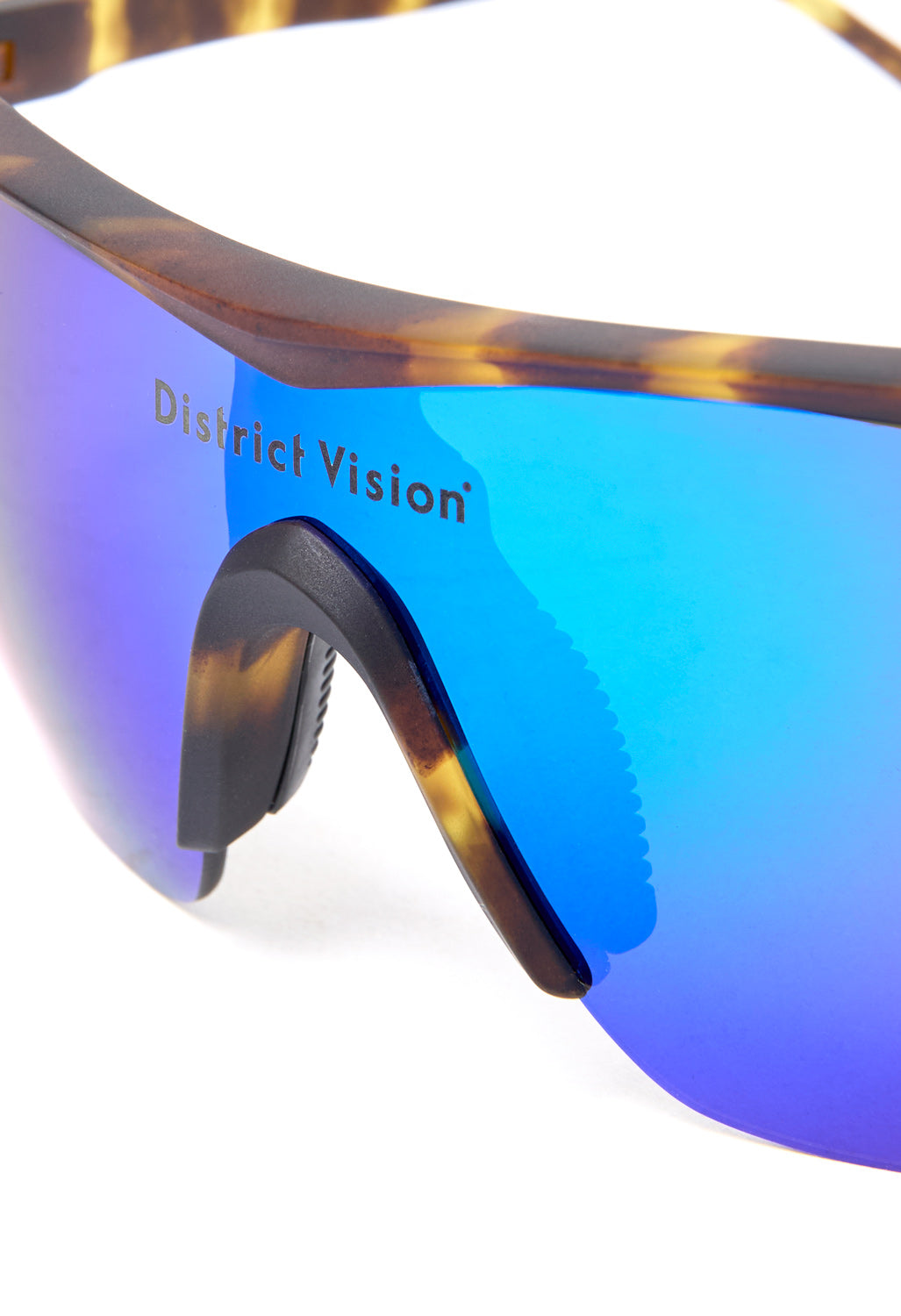 District Vision Junya Racer Sunglasses - Tortoise / D+ Blue Mirror