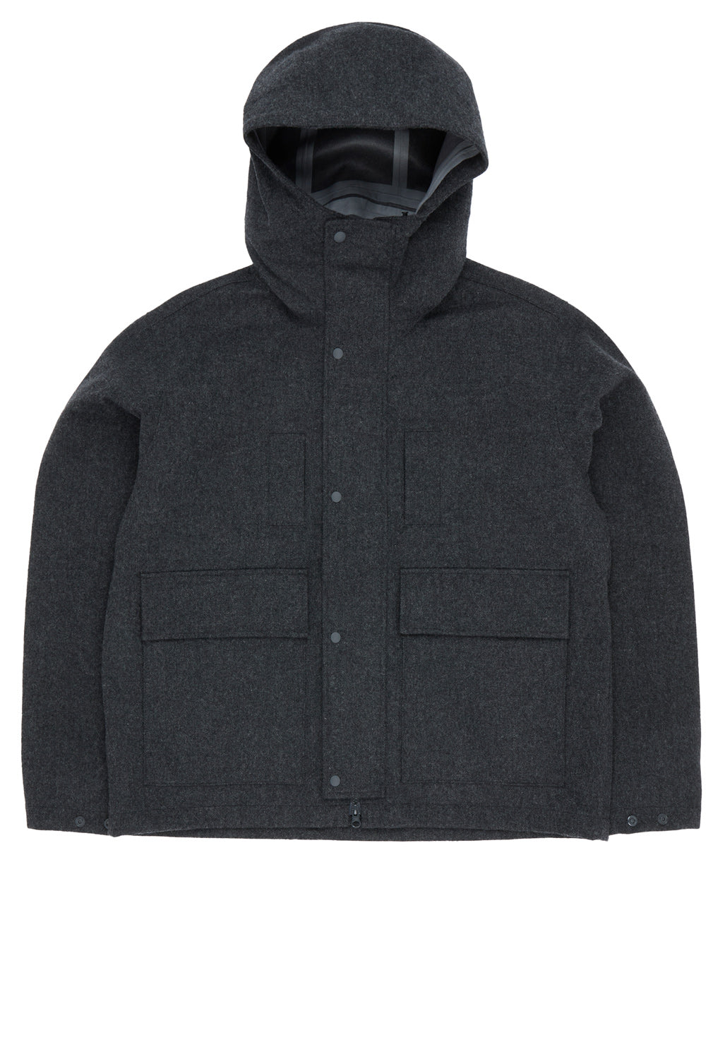 Pilgrim Surf & Supply Men's Armitage Wool 3L Hooded Jacket - Charcoal