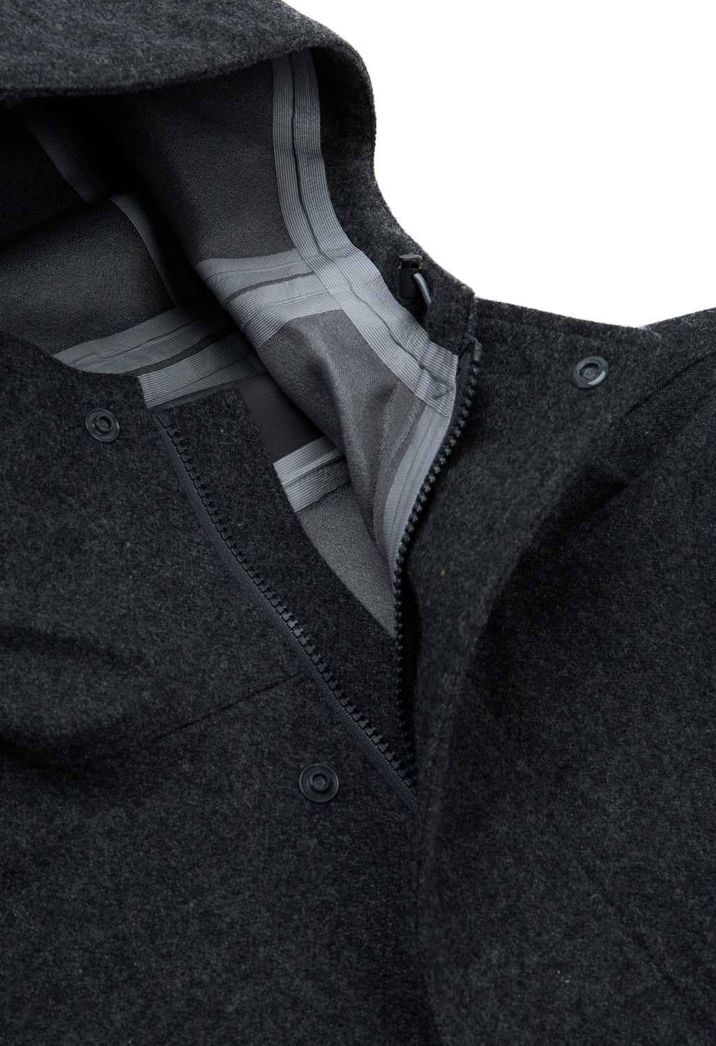 Pilgrim Surf & Supply Men's Armitage Wool 3L Hooded Jacket - Charcoal