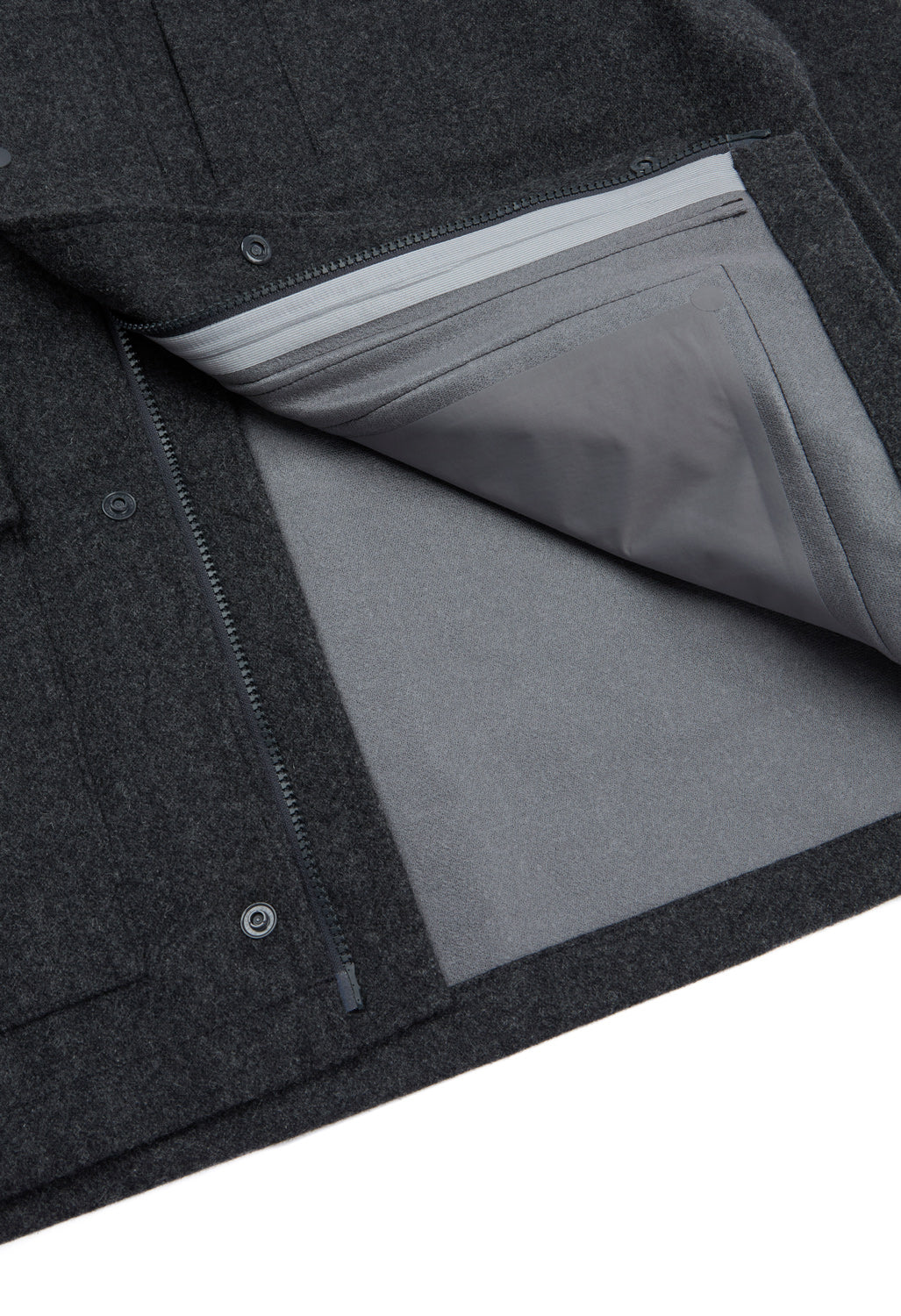 Pilgrim Surf & Supply Men's Armitage Wool 3L Hooded Jacket - Charcoal