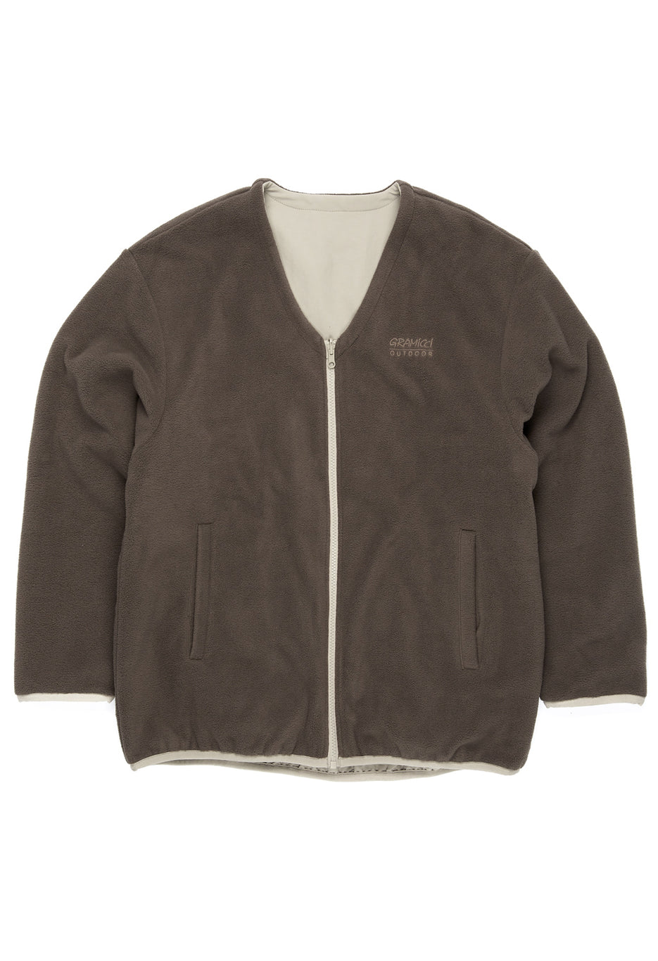 Gramicci Reversible Fleece Cardigan - Taupe