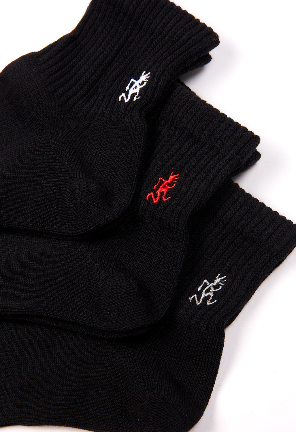 Gramicci Men's Basic Short Socks 3 Pack - Black