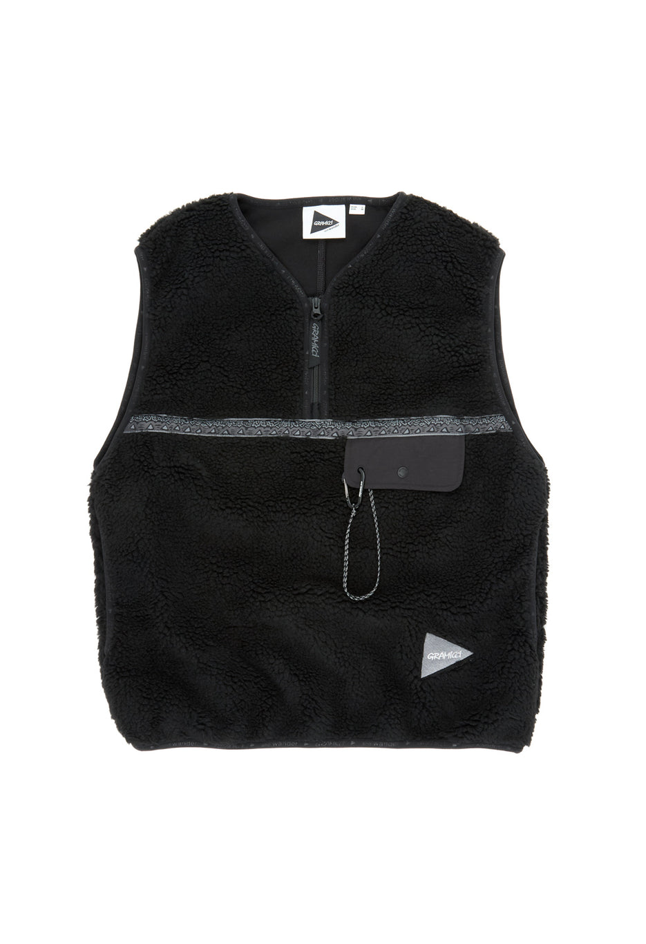 Gramicci x And Wander JQ Tape Fleece Vest - Black