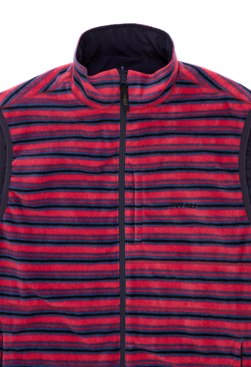 Gramicci Men's Thermal Fleece Reversible Vest - Berry Stripe