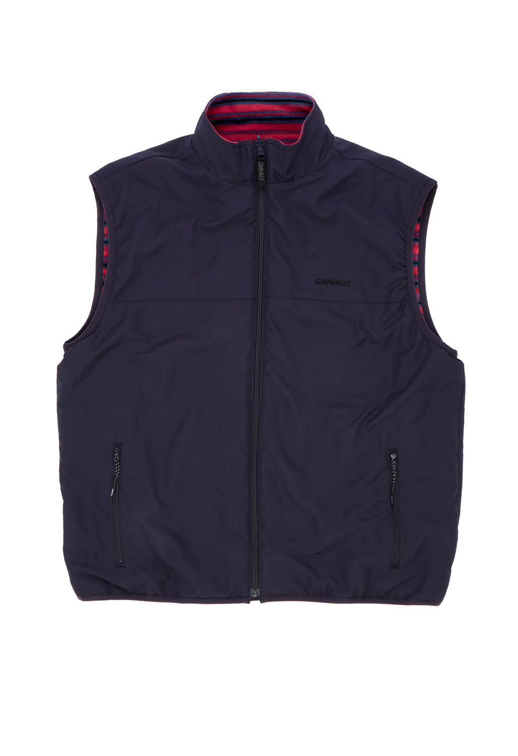 Gramicci Men's Thermal Fleece Reversible Vest - Berry Stripe
