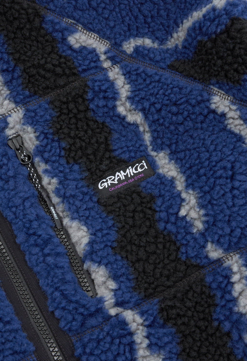 Gramicci Men's Ripple Sherpa Jacket - Navy Ripple