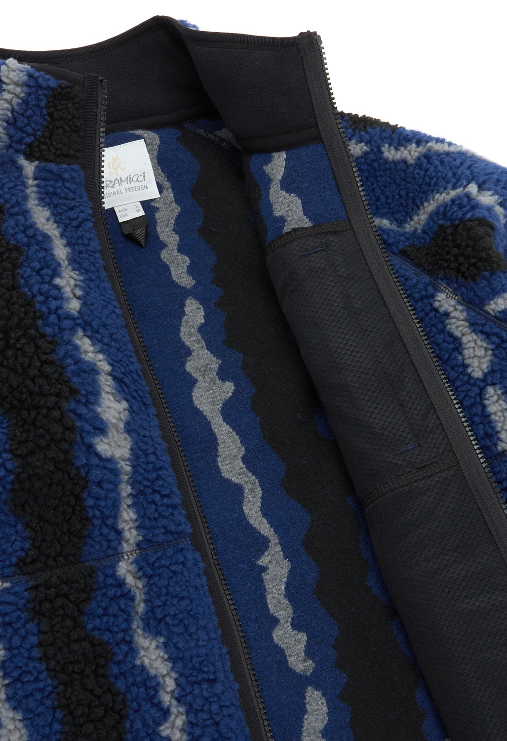Gramicci Men's Ripple Sherpa Jacket - Navy Ripple