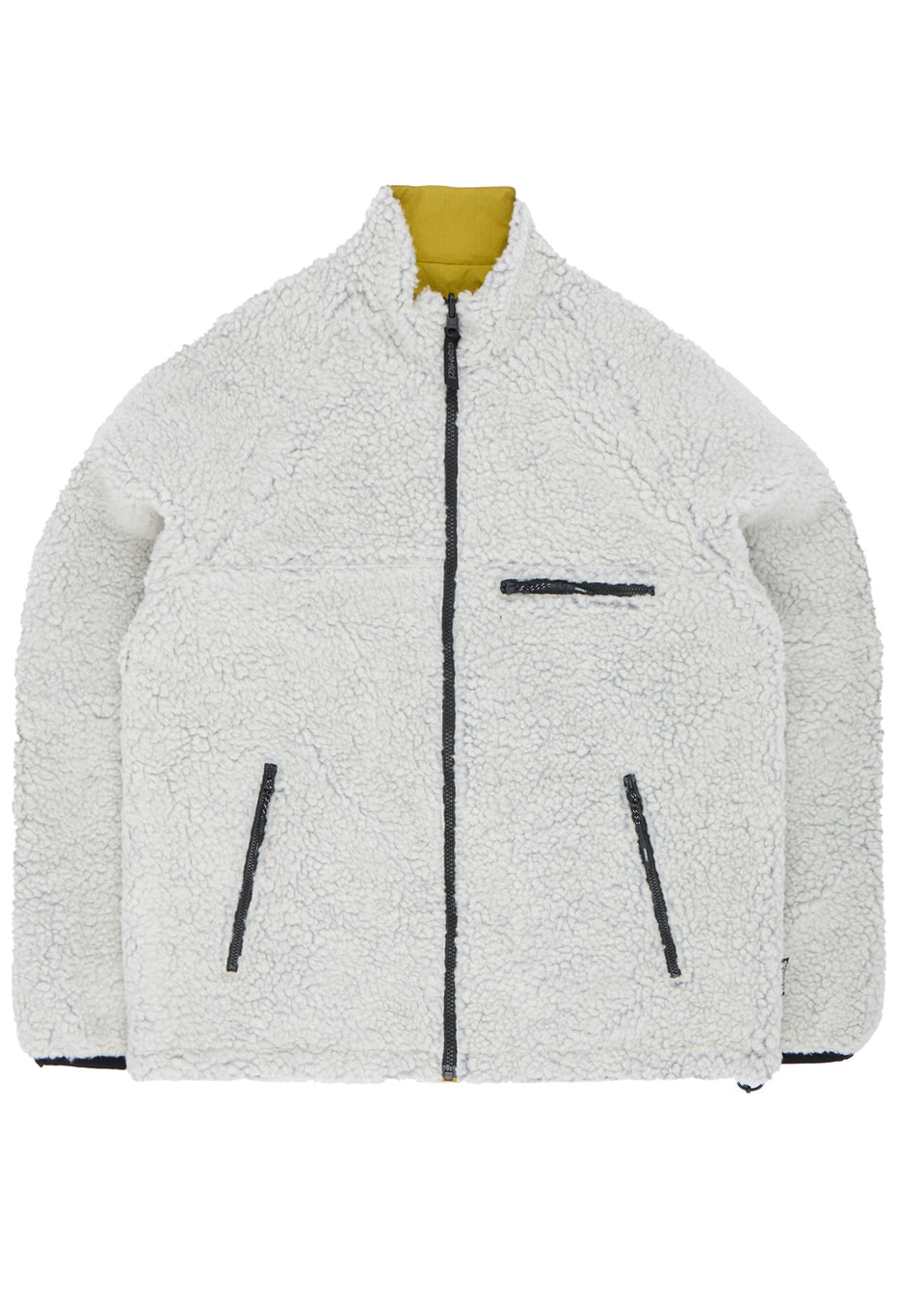Gramicci Men's Reversible Sherpa Jacket - Natural / Chartreuse
