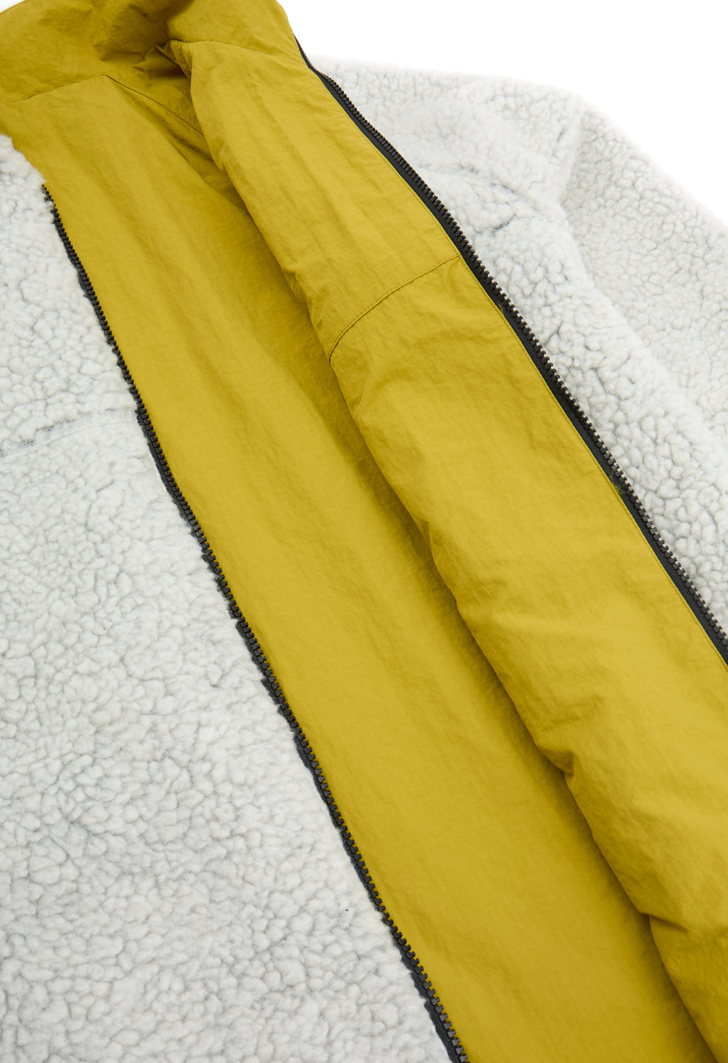 Gramicci Men's Reversible Sherpa Jacket - Natural / Chartreuse